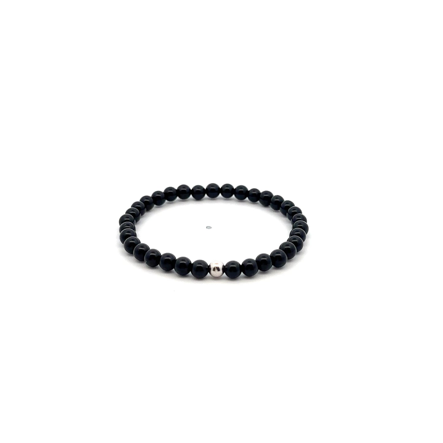 Natural Onyx Gemstones Mini 4mm 18K Gold Charm Bead - Rafant