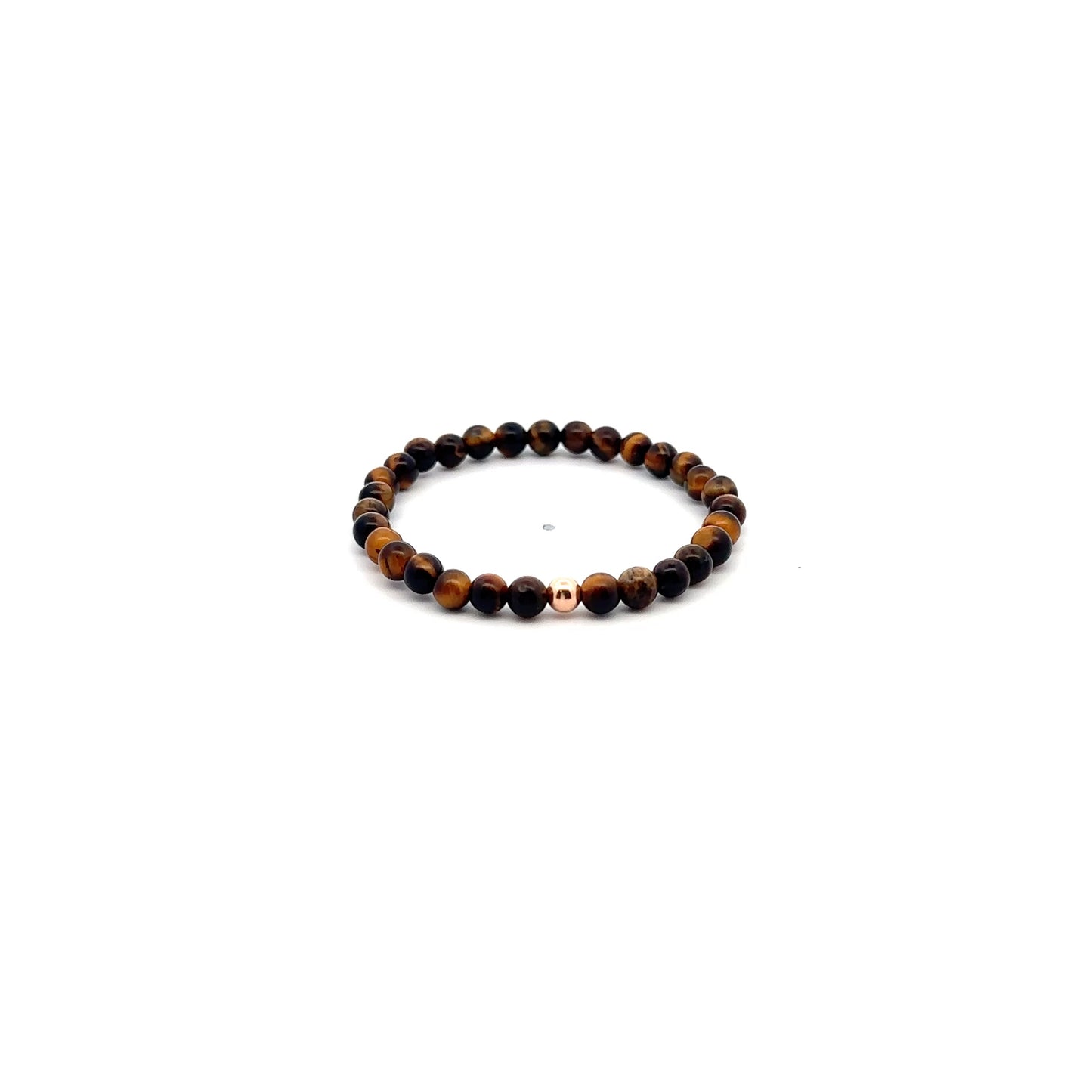 Natural Tiger's Eye Gemstones Mini 4mm 18K Gold Charm Bead - Rafant