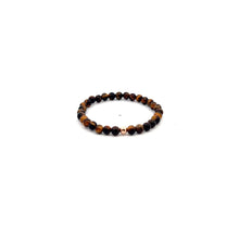 Load image into Gallery viewer, Natural Tiger&#39;s Eye Gemstones Mini 4mm 18K Gold Charm Bead
