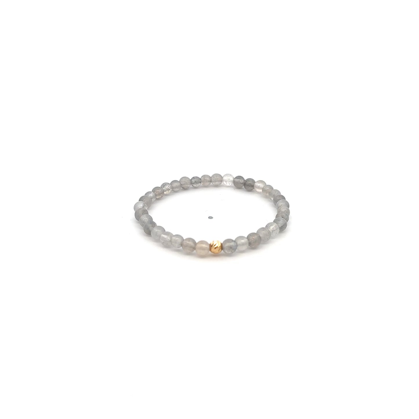 Natural Labradorite Gemstones Mini 4mm 18K Gold Charm Bead - Rafant