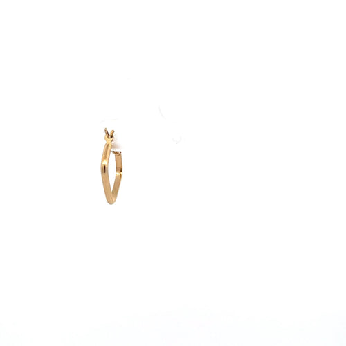 18K Gold Earring Hoop Small Square One Piece Only - Rafant
