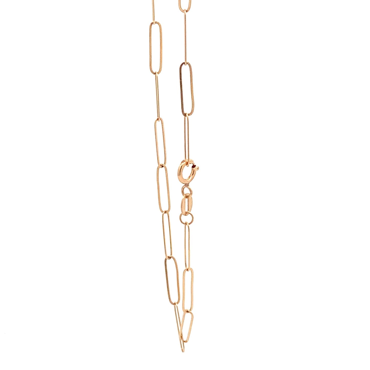 18K Yellow Gold Bracelet Paperclip 1 gram Size 8 inches - Rafant