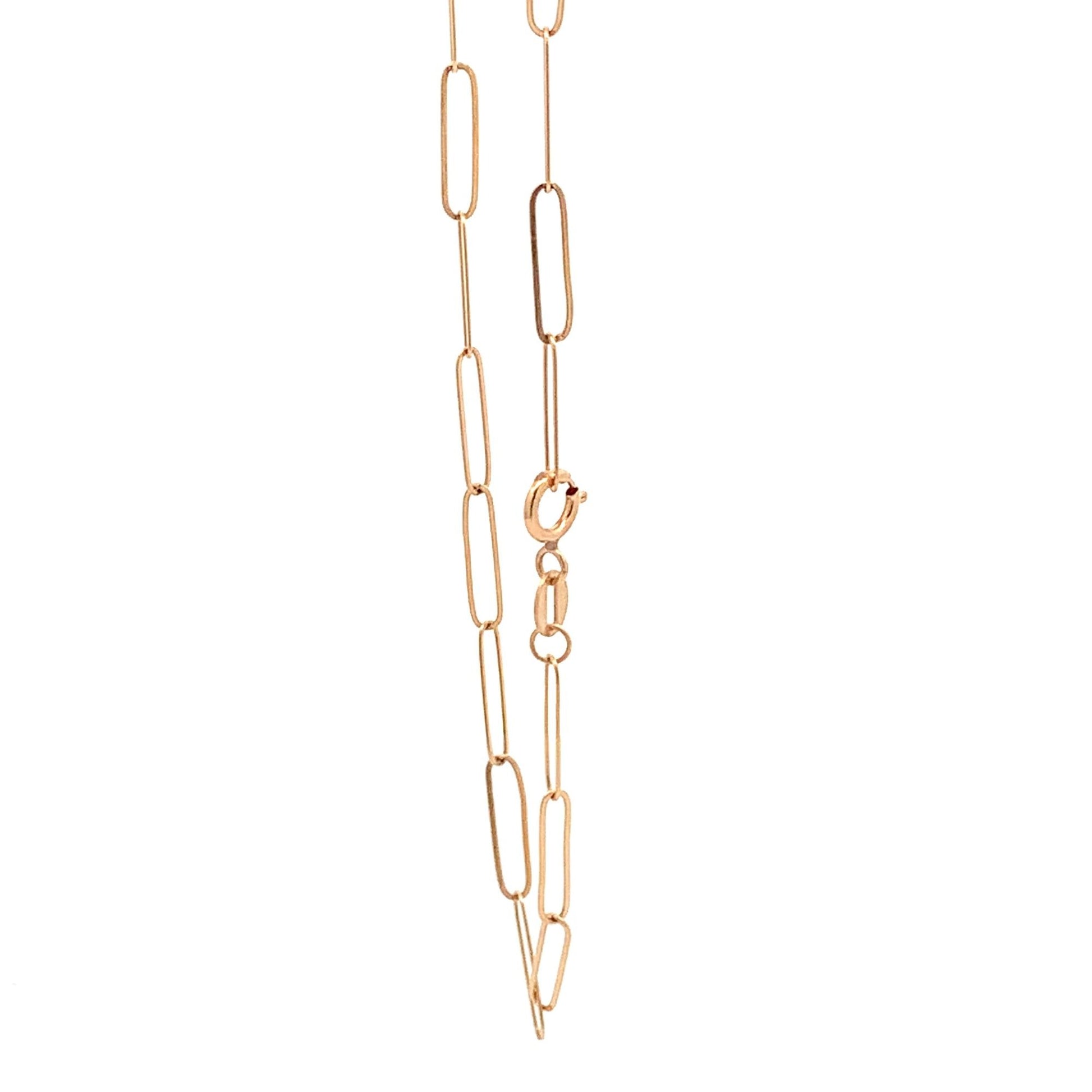 18K Yellow Gold Bracelet Paperclip 1 gram Size 8 inches - Rafant