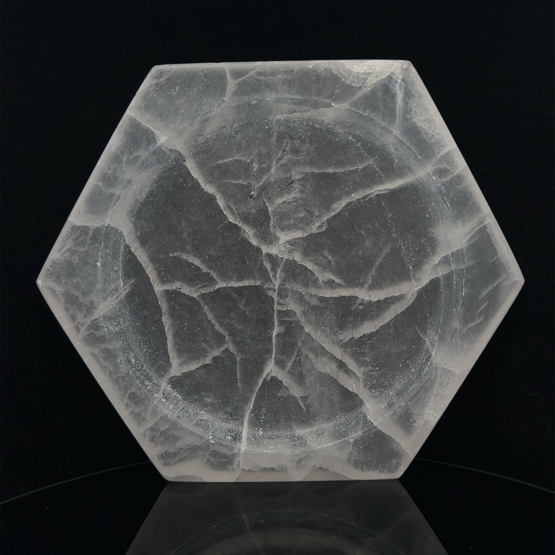 Natural Selenite Charging Bowl Tray Holder - Rafant