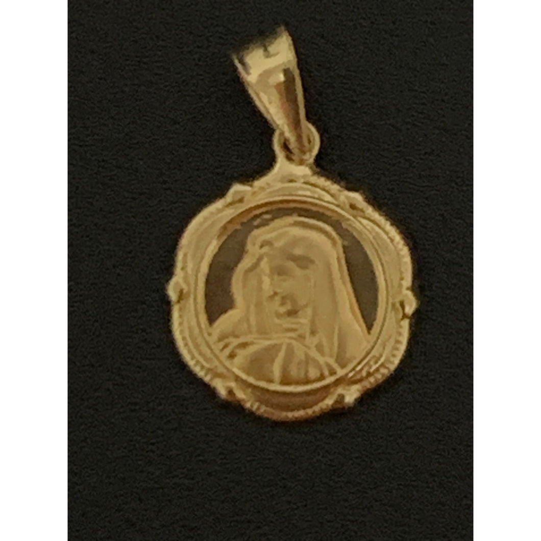 18K Gold Pendant Charm Religious Mother Mary 0.79 grams Not a Back to Back Design - Rafant