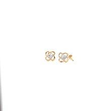 Load image into Gallery viewer, 18K Gold Earrings Screw Type Flower Two Tone - Rafant
