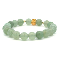 Load image into Gallery viewer, 18K Gold Money Bag Lucky Charm Beads Bracelet Gemstones Aventurine 8mm - Rafant
