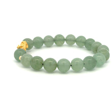 Load image into Gallery viewer, 18K Gold Dragon Pixiu Piyao Lucky Charm Beads Bracelet Gemstones Aventurine 8mm - Rafant
