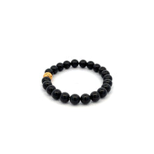 Load image into Gallery viewer, 18K Gold Money Ball Lucky Bracelet Gemstones Natural Black Tourmaline 6mm - Rafant
