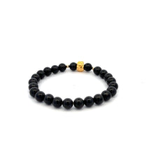 Load image into Gallery viewer, 18K Gold Money Bag Lucky Charm Beads Bracelet Gemstones Natural Black Tourmaline 6mm - Rafant
