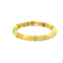 Load image into Gallery viewer, 24K Gold Piyao Pixiu Lucky Charm Bracelet Gemstones Lemon Jade 6mm - Rafant
