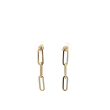 Load image into Gallery viewer, 18K Gold Earrings Paperclips Stud Post 1.09 grams - Rafant
