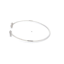 Load image into Gallery viewer, 925 Sterling Silver Rhodium Plated Bangle Size 6.5 inches Clover - Rafant
