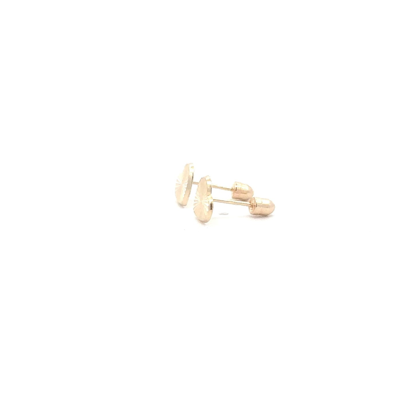 14K Gold Stud Earrings Heart Screw Back Type Small - Rafant