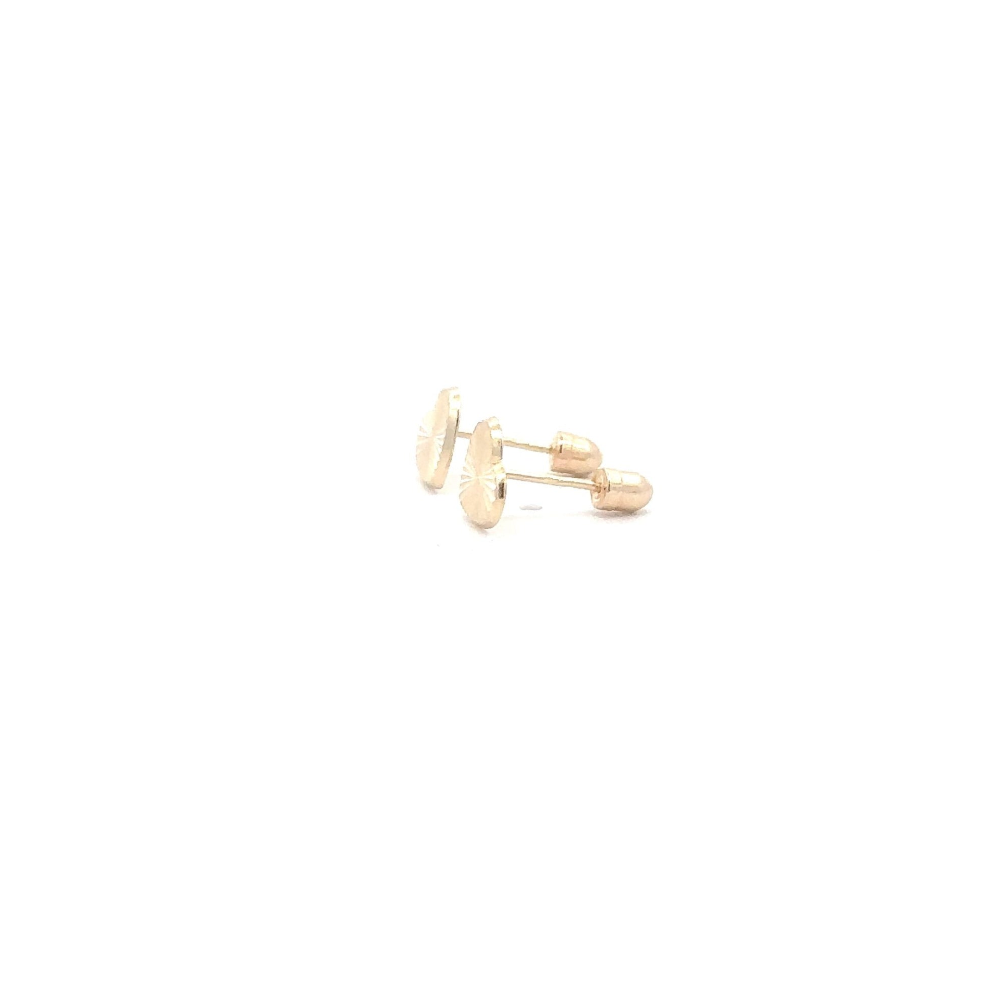 14K Gold Stud Earrings Heart Screw Back Type Small - Rafant
