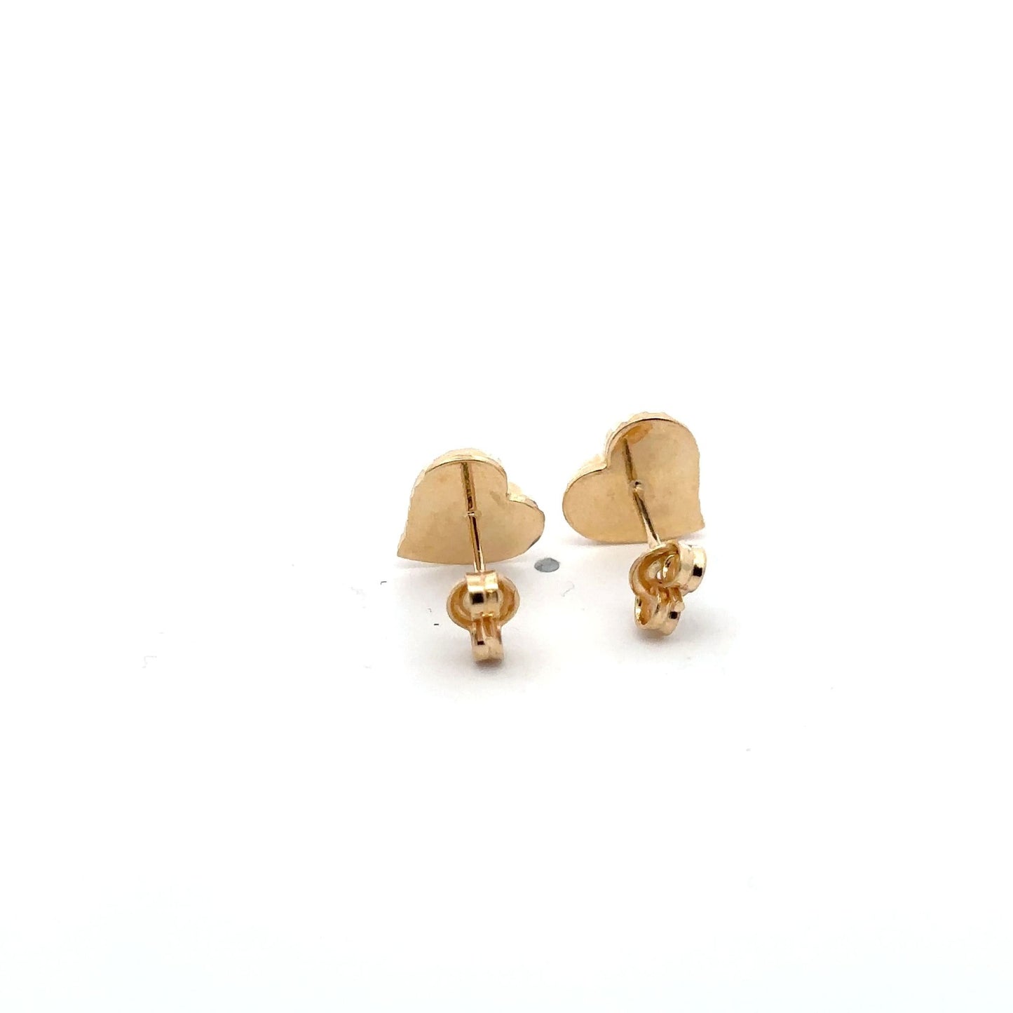 18K Gold Earrings Stud Heart - Rafant