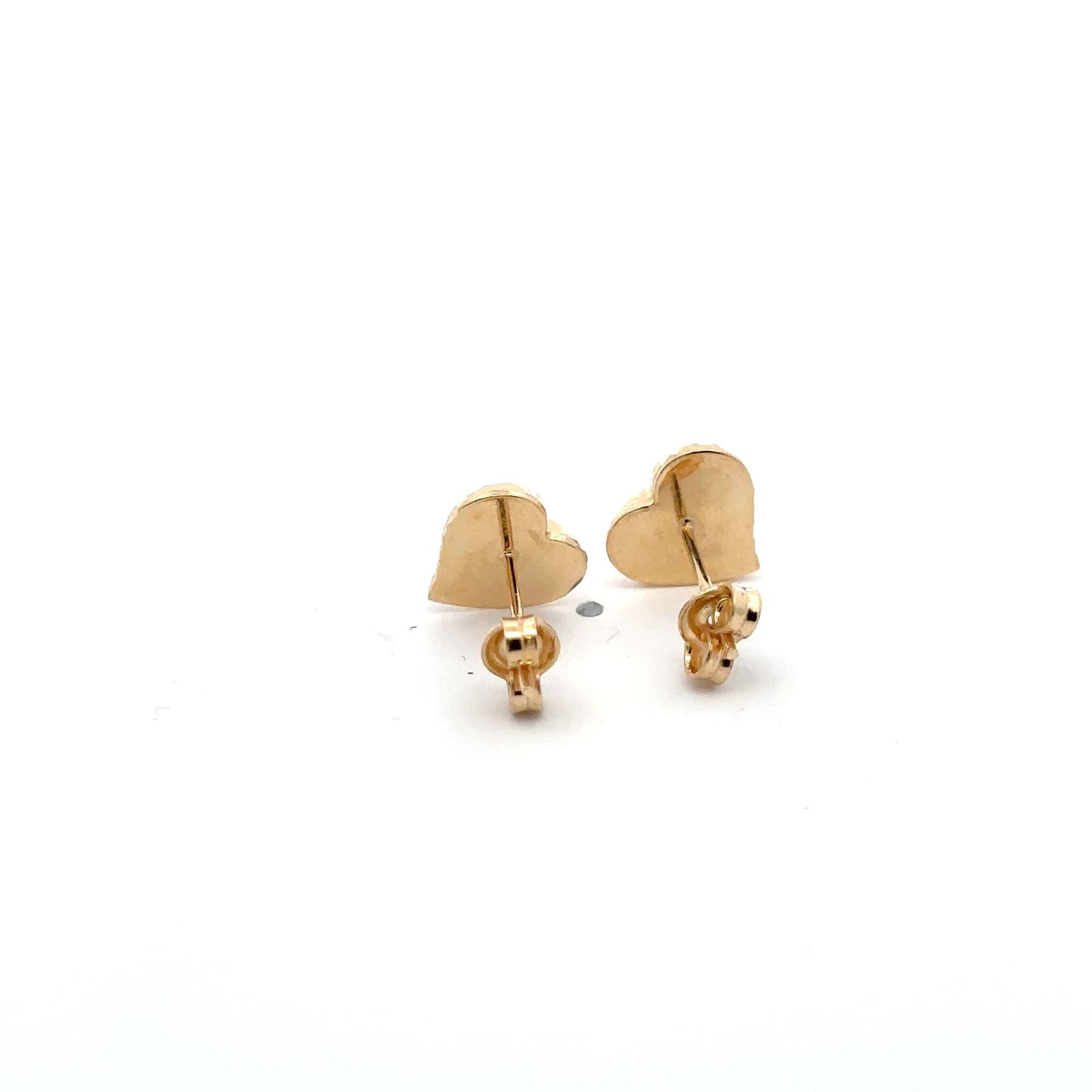 18K Gold Earrings Stud Heart - Rafant
