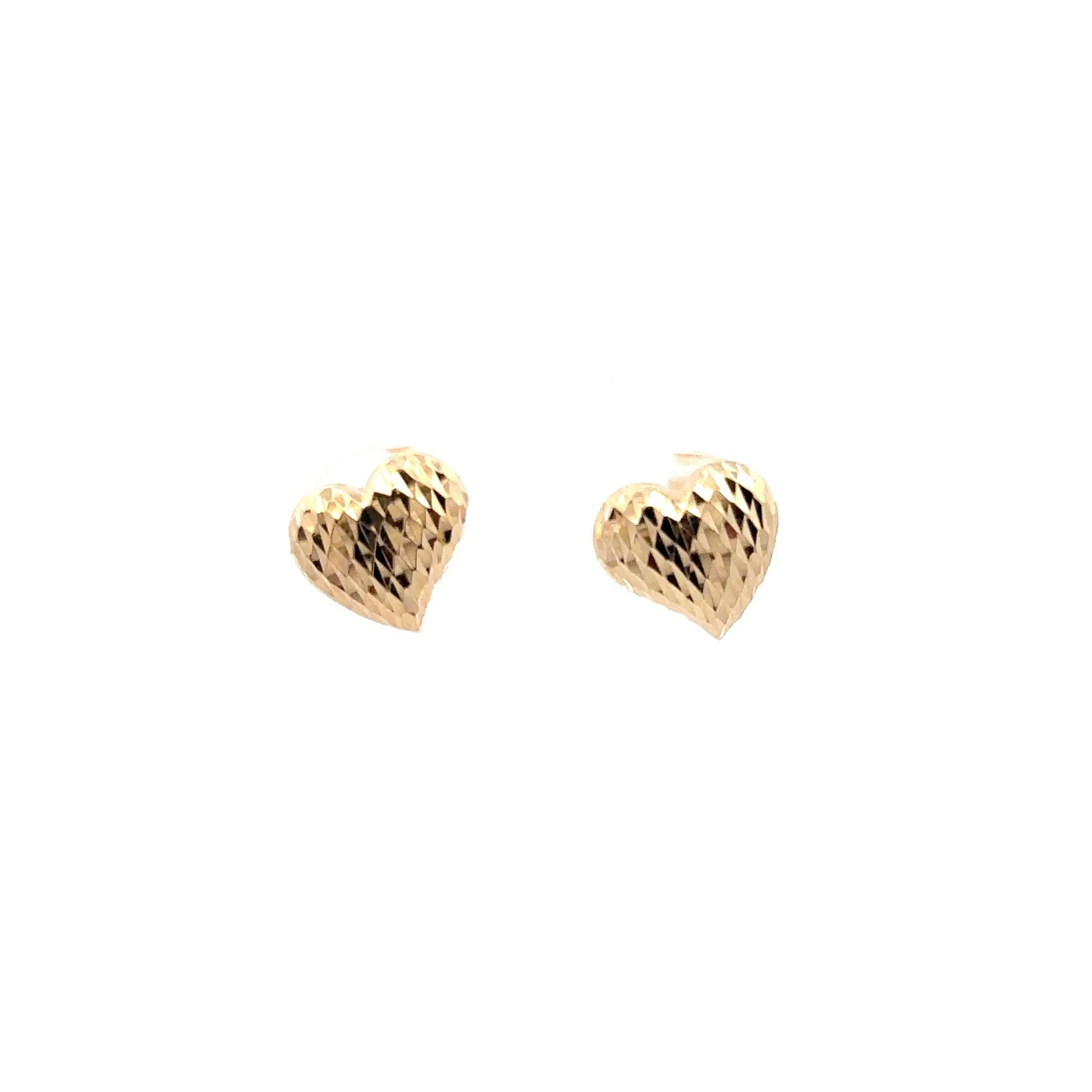 18K Gold Earrings Stud Heart - Rafant