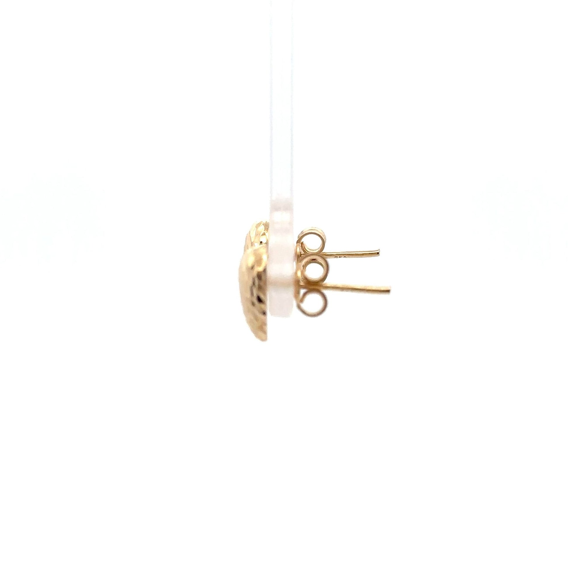 18K Gold Earrings Stud Heart - Rafant