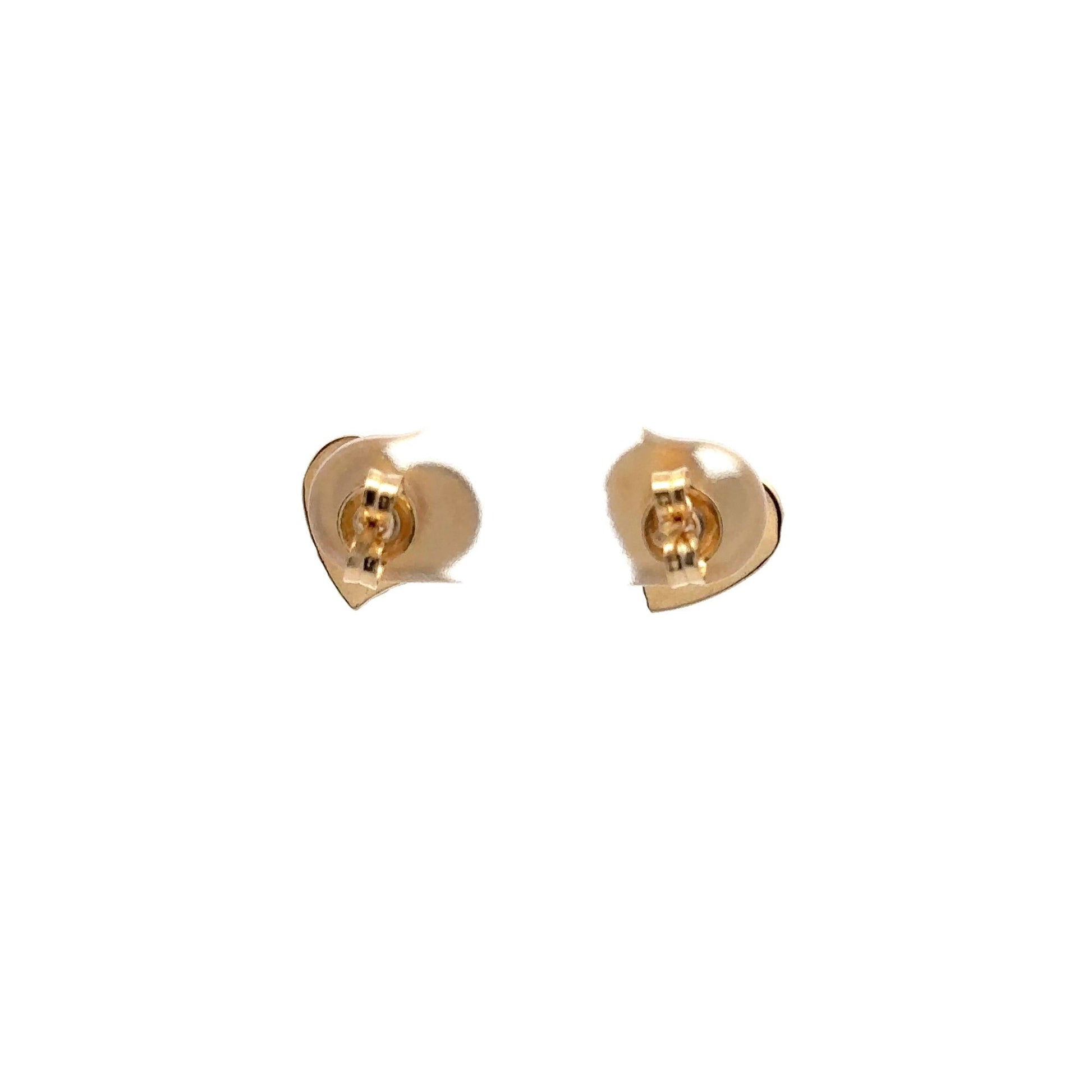 18K Gold Earrings Stud Heart - Rafant
