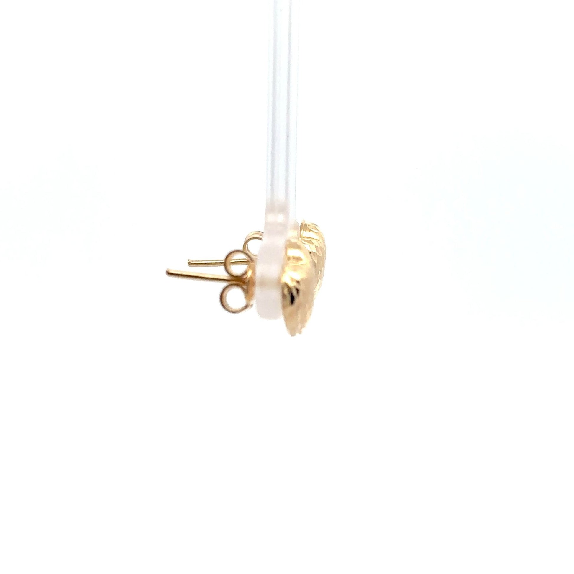 18K Gold Earrings Stud Heart - Rafant