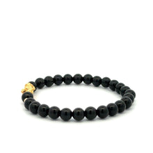 Load image into Gallery viewer, 18K Gold Dragon Pixiu Piyao Lucky Charm Beads Bracelet Gemstones Obsidian 6mm - Rafant
