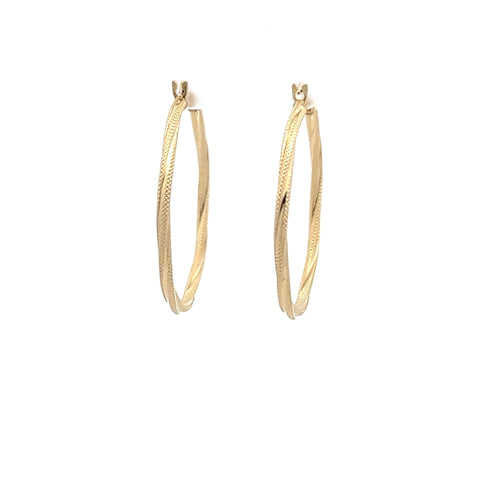 18K Gold Earrings Hoops Loops Spiral 1.45 grams - Rafant