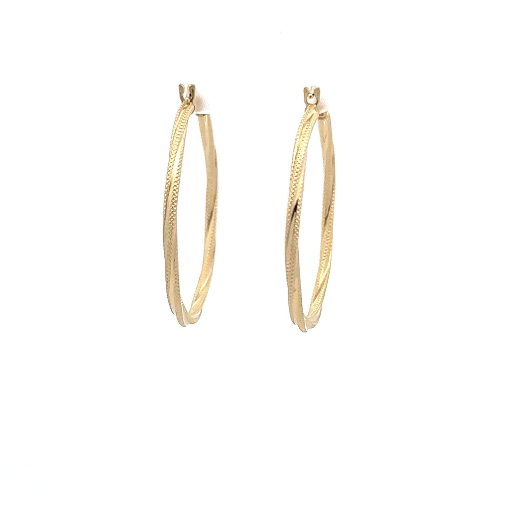 18K Gold Earrings Hoops Loops Spiral 1.45 grams - Rafant