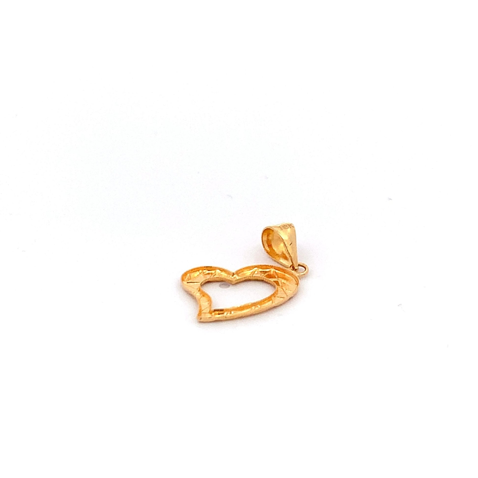 18K Yellow Gold Pendant Heart 0.80 grams Small - Rafant