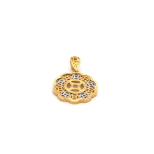 Load image into Gallery viewer, 18K Gold Pendant  Good Fortune Coin White Yellow Gold 2.14 grams - Rafant
