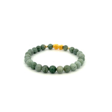Load image into Gallery viewer, 18K Gold Dragon Pixiu Piyao Lucky Charm Beads Bracelet Gemstones Burmese Jade 6mm - Rafant
