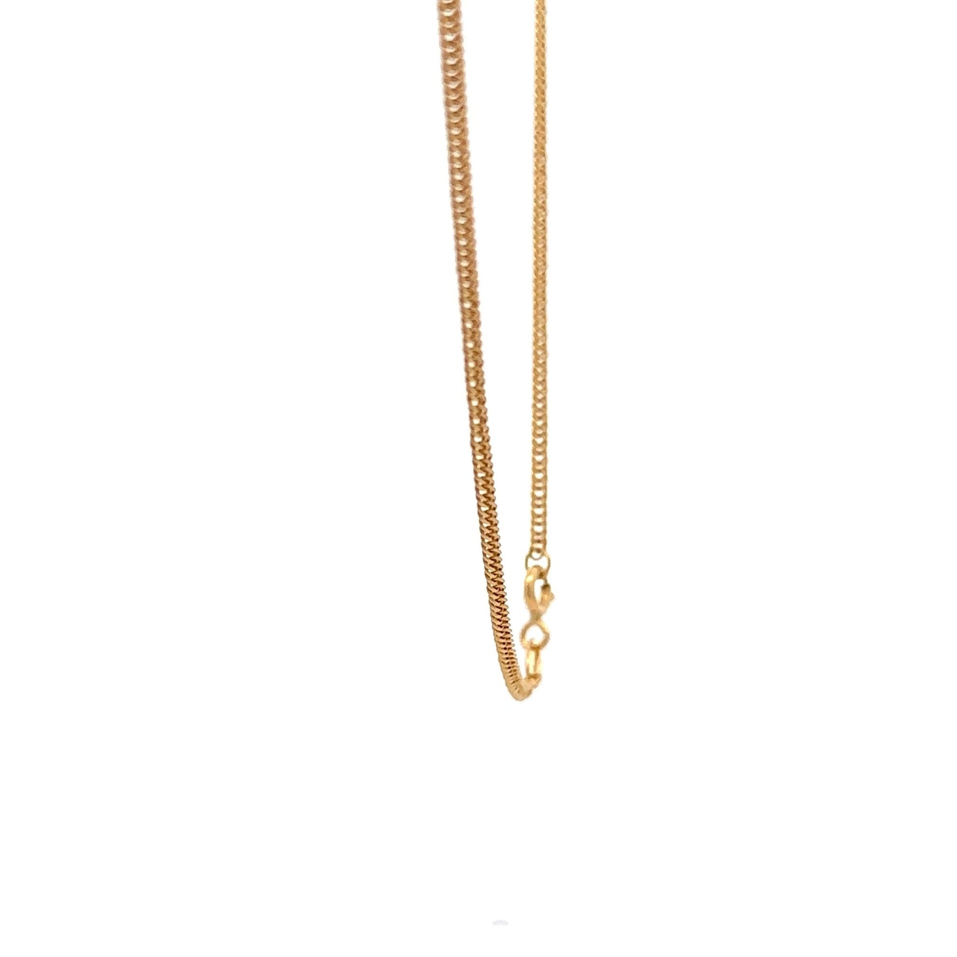 18K Gold Necklace Chain Curb 17.5 inches 2.21 grams - Rafant