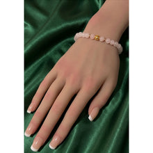 Load image into Gallery viewer, 18K Solid Gold Coin Ball Natural 5-6mm Gemstones Stretch Bracelets
