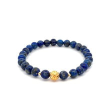 Load image into Gallery viewer, 18K Solid Gold Coin Ball Natural 5-6mm Gemstones Stretch Bracelets
