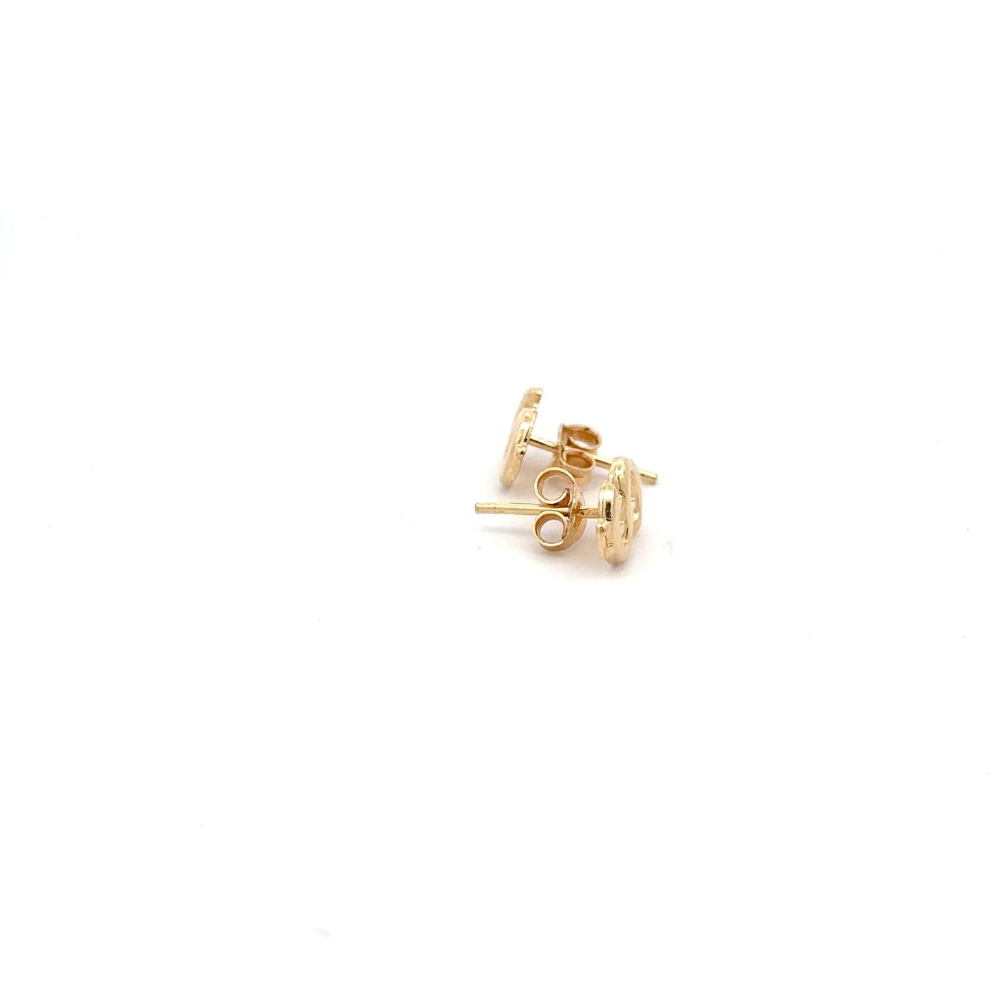 18K Gold Earrings Stud Dollar Signs - Rafant