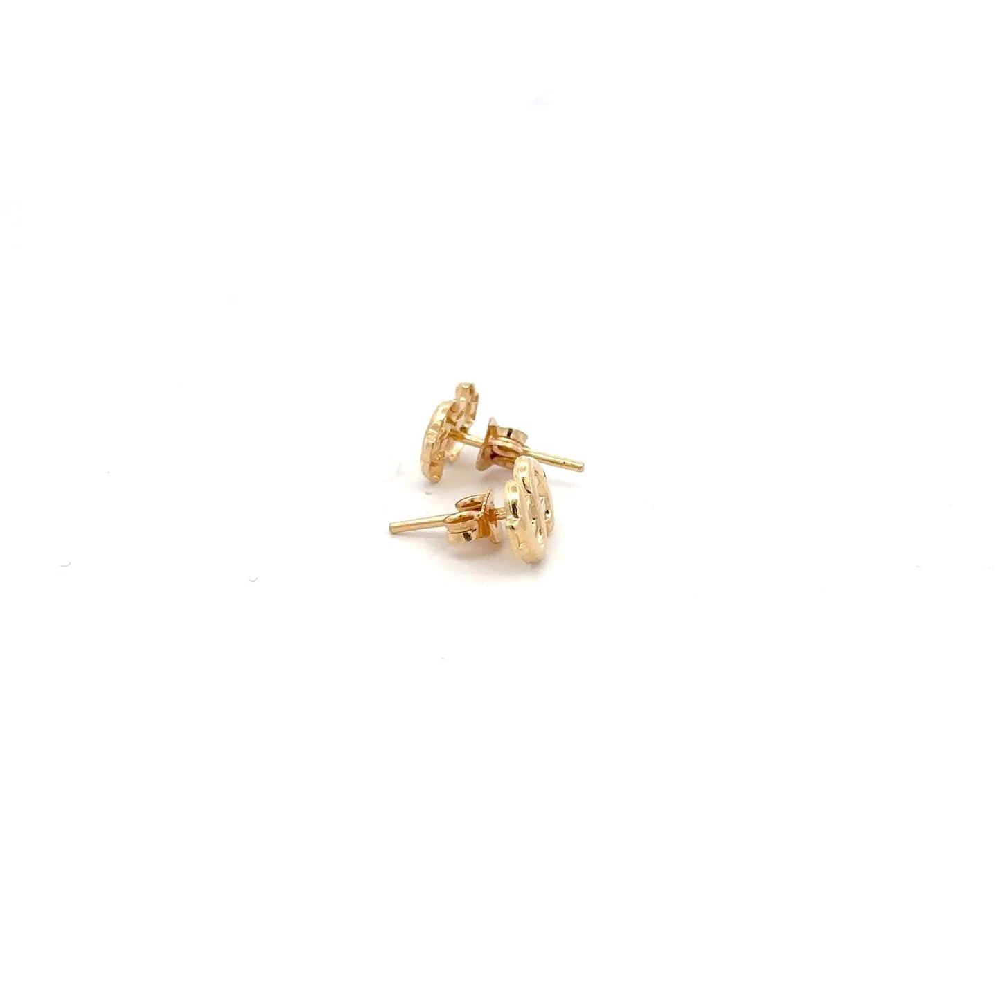 18K Gold Earrings Stud Dollar Signs - Rafant