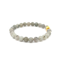 Load image into Gallery viewer, 18K Gold Money Bag Lucky Charm Beads Bracelet Gemstones Labradorite 6mm - Rafant
