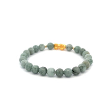 Load image into Gallery viewer, 18K Gold Dragon Pixiu Piyao Lucky Charm Bead Bracelet Gemstones Natural Burmese Jade 6mm - Rafant
