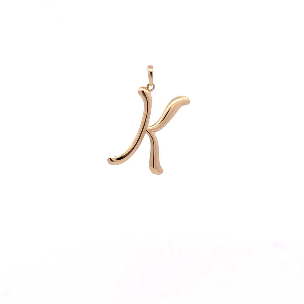 18K Gold Pendant Letter K Initial 1.34 grams - Rafant