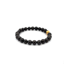 Load image into Gallery viewer, 24K Yellow Gold Money Bag Lucky Bracelet Gemstones Shungite 6mm - Rafant
