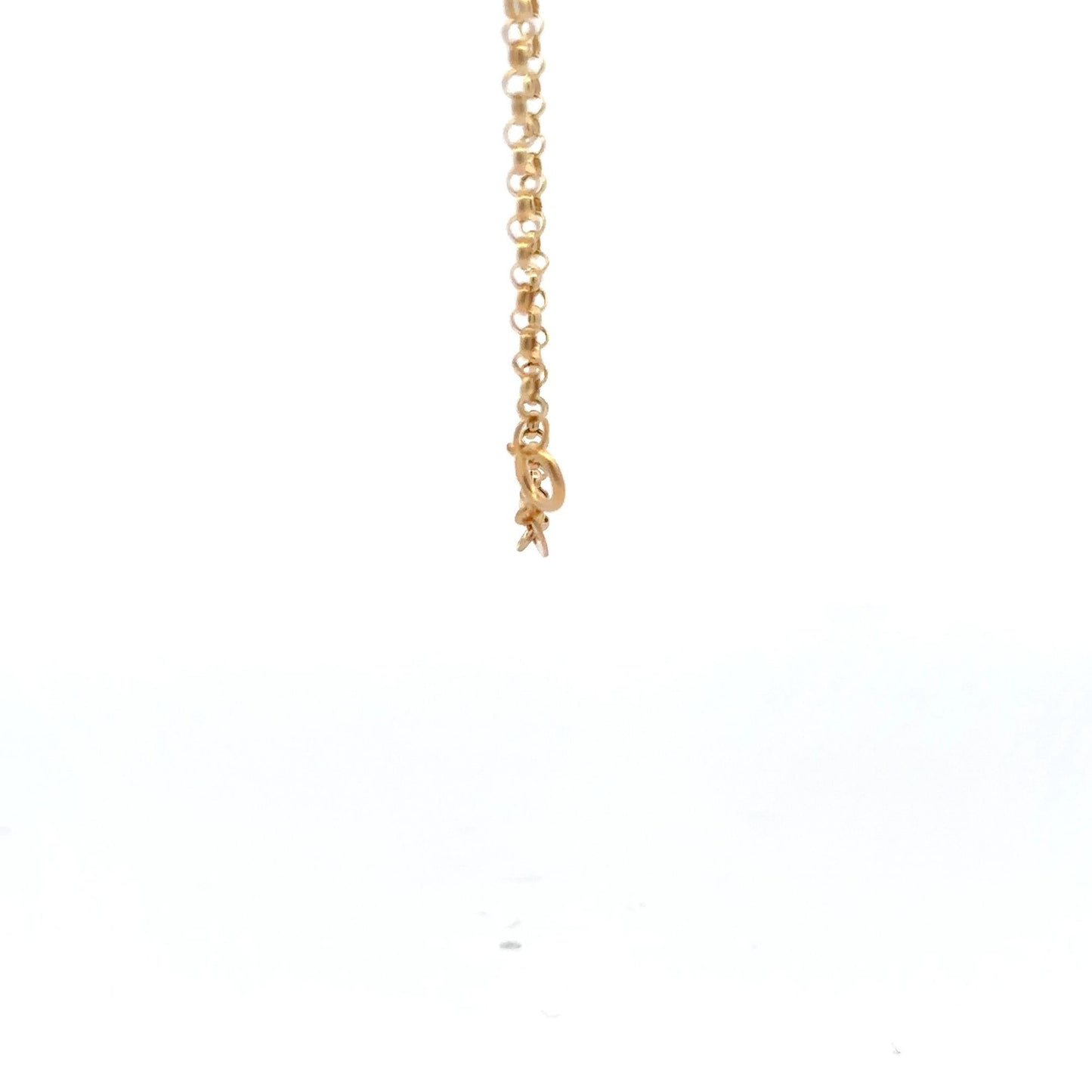 18K Gold Necklace Chain 17.75" Rolo Pendant Charm Love Heart Circle - Rafant