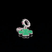 Load image into Gallery viewer, 925 Sterling Silver Charm Green Leaf Flower Beetle For Charm Bracelet Necklace - Rafant
