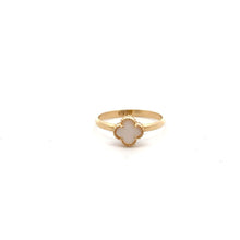 Load image into Gallery viewer, 18K Gold Ring Flower White Mother of Pearl Size 5 - Rafant
