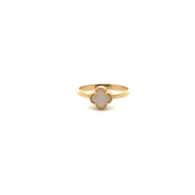 Load image into Gallery viewer, 18K Gold Ring Flower White Mother of Pearl Size 5 - Rafant
