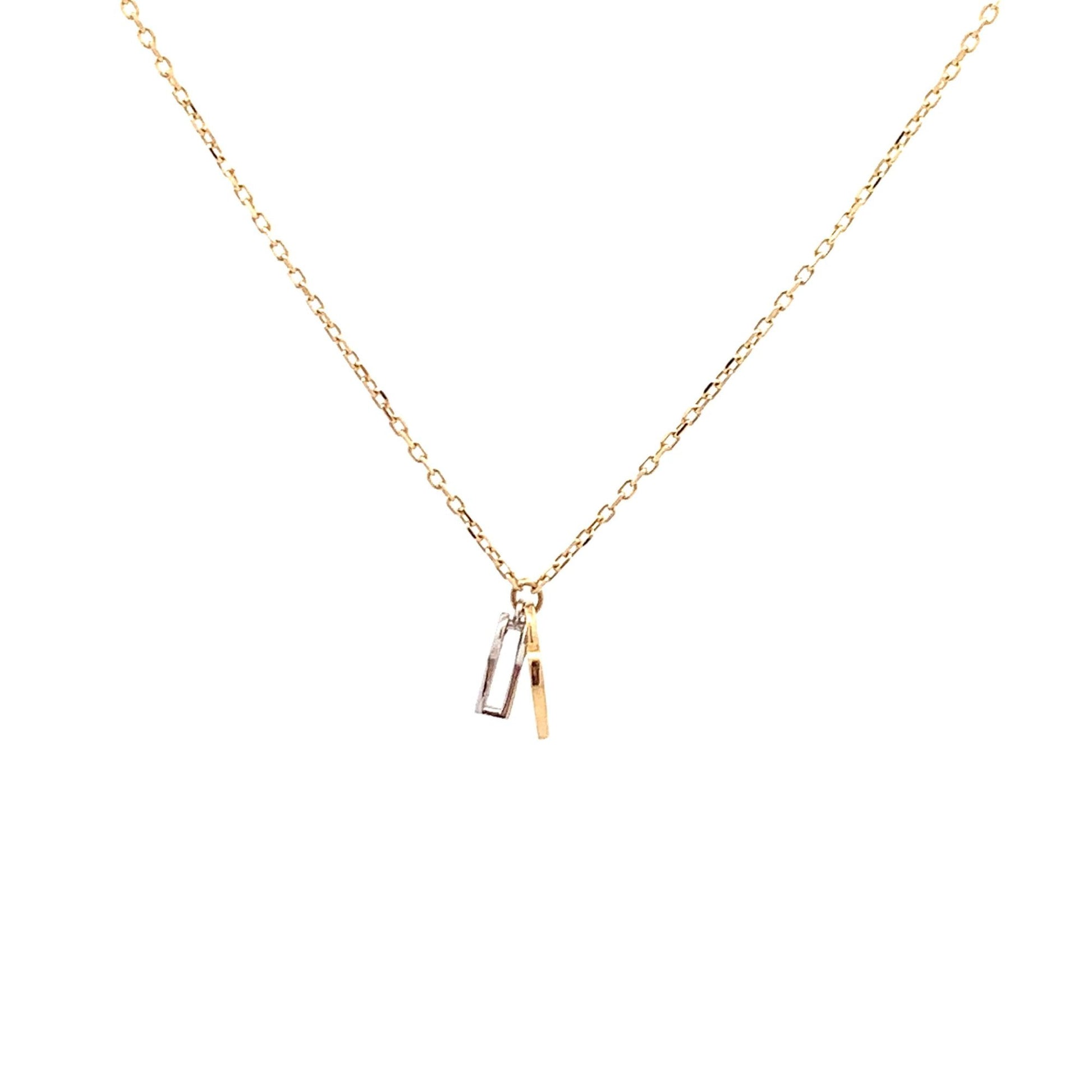 18K Gold Two Tone Gold Bracelet Charms Size 7.5 inches - Rafant