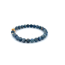 Load image into Gallery viewer, 18K Gold Money Bag Lucky Charm Beads Bracelet Gemstones Kyanite 6mm - Rafant
