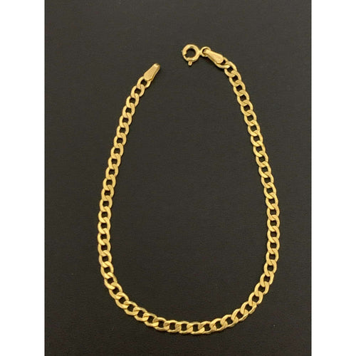 18K Gold Bracelet Chain Curb 7.5 inches 2.08 grams