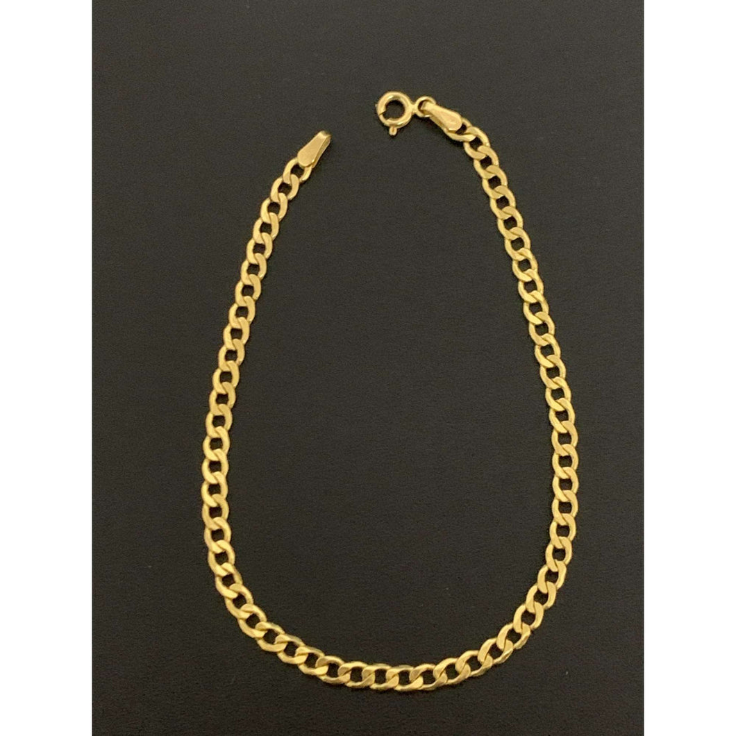 18K Gold Bracelet Chain Curb 7.5 inches 2.08 grams