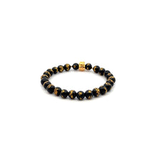 Load image into Gallery viewer, 18K Gold Money Bag Lucky Charm Carved Onyx 6mm Tiny Beads
