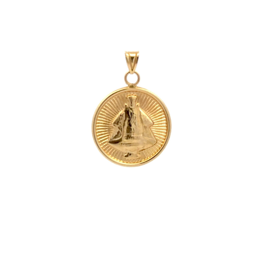 18K Gold Pendant Round Sto. Nino Religious 1.14 grams - Rafant